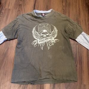 Vtg West Coast Choppers Double Layer Longsleeve Shirt Thermal Jesse James Medium